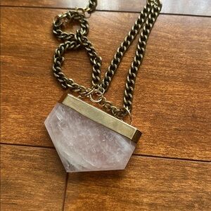 Chunky Chain Necklace with Rose Quartz